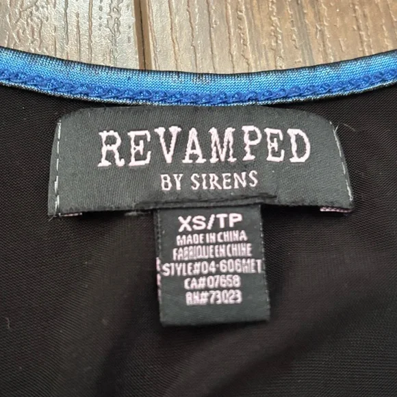 Revamped Blue Satin Ruffle Top - Picture 2 of 11